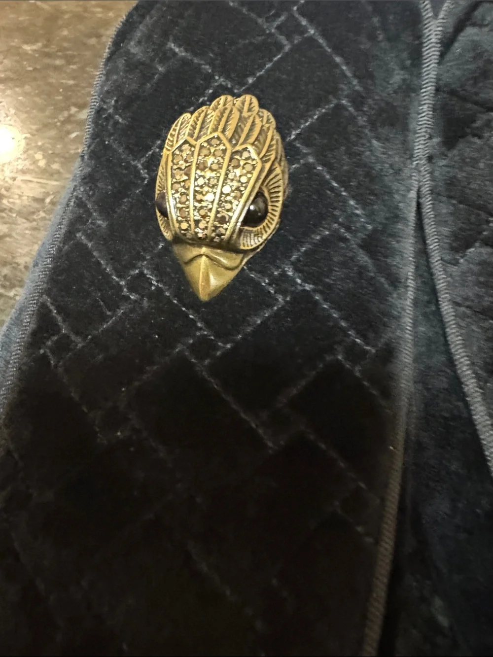 NEW NEW Black Velvet Men’s Slip-On Loafers with Gold Emblem